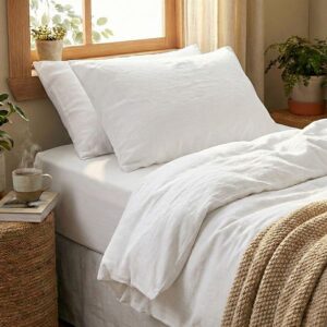 Leinen Bettwäsche in weiß